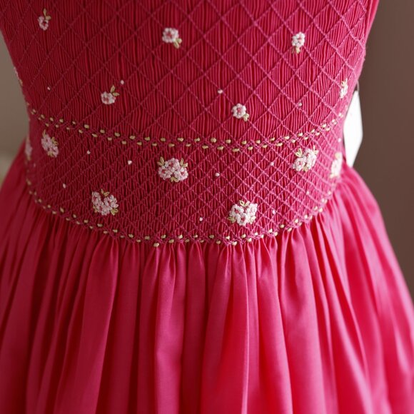 Smocked Pink Dress Size 6x Luli & Me Embroidery Vacation Party Spring Summer NWT - Picture 6 of 9